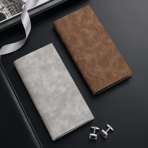 High Quality Genuine Leather Solid Male Long Wallet Vintage Portable Checkbook Organizer Card Holder Wallets Handmade Men Clutch