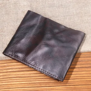 Genuine Leather Wallet For Men Male Original Cowhide Vintage Handmade Short Bifold Slim Rfid Men's Purse Card Holder Top Quality